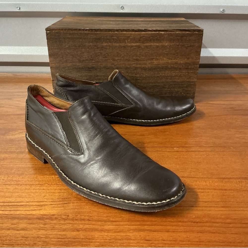 John Varvatos Men Brown Leather Loafer Size 10.5
